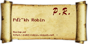 Pákh Robin névjegykártya